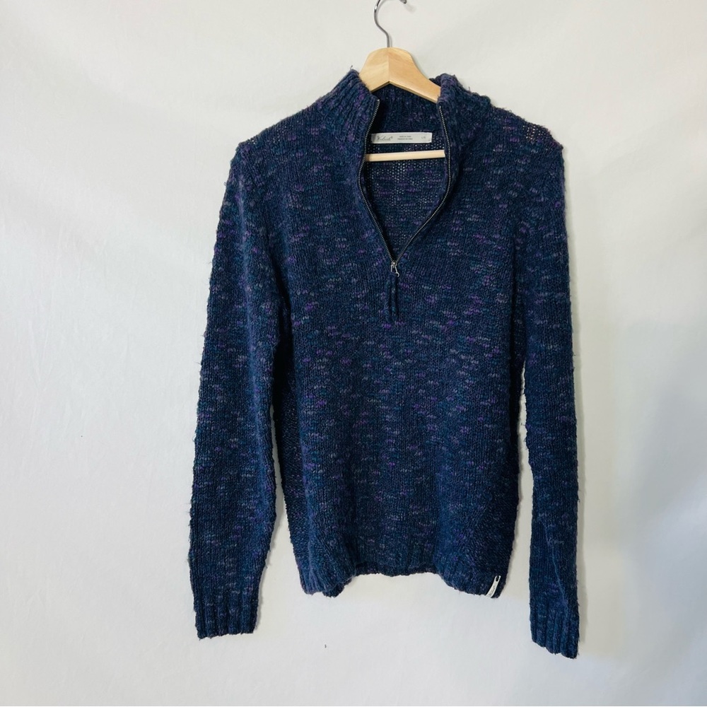 Woolrich Purple Half Zip Marled Knit Sweater - Picture 8 of 12